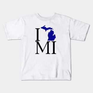 I Love Michigan - Blue Kids T-Shirt